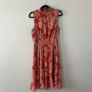 1 State Nordstrom Paisley Red Dress Size Large Wedding Guest Spring Easter